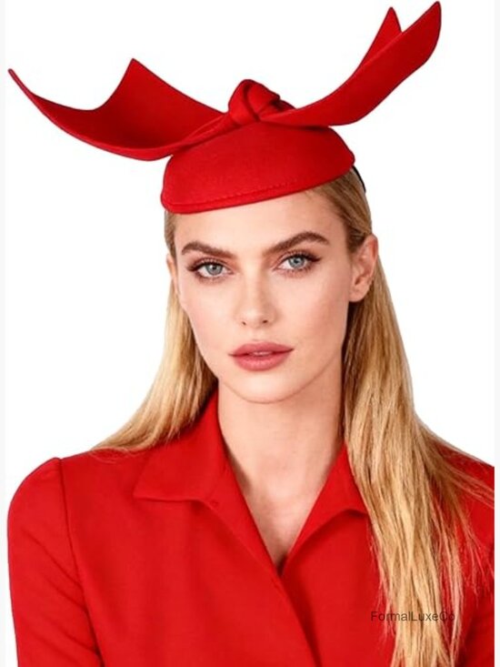 Elegant Angel Wings Fascinator Hat Wool Felt Cocktail Tea Party Dress Hat main image 3